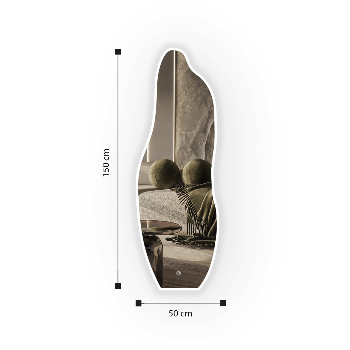 Espejo Led Asimétrico De Pared Moderno 50x150cm Sin Marco - Espejos Decorativos | Bylmo
