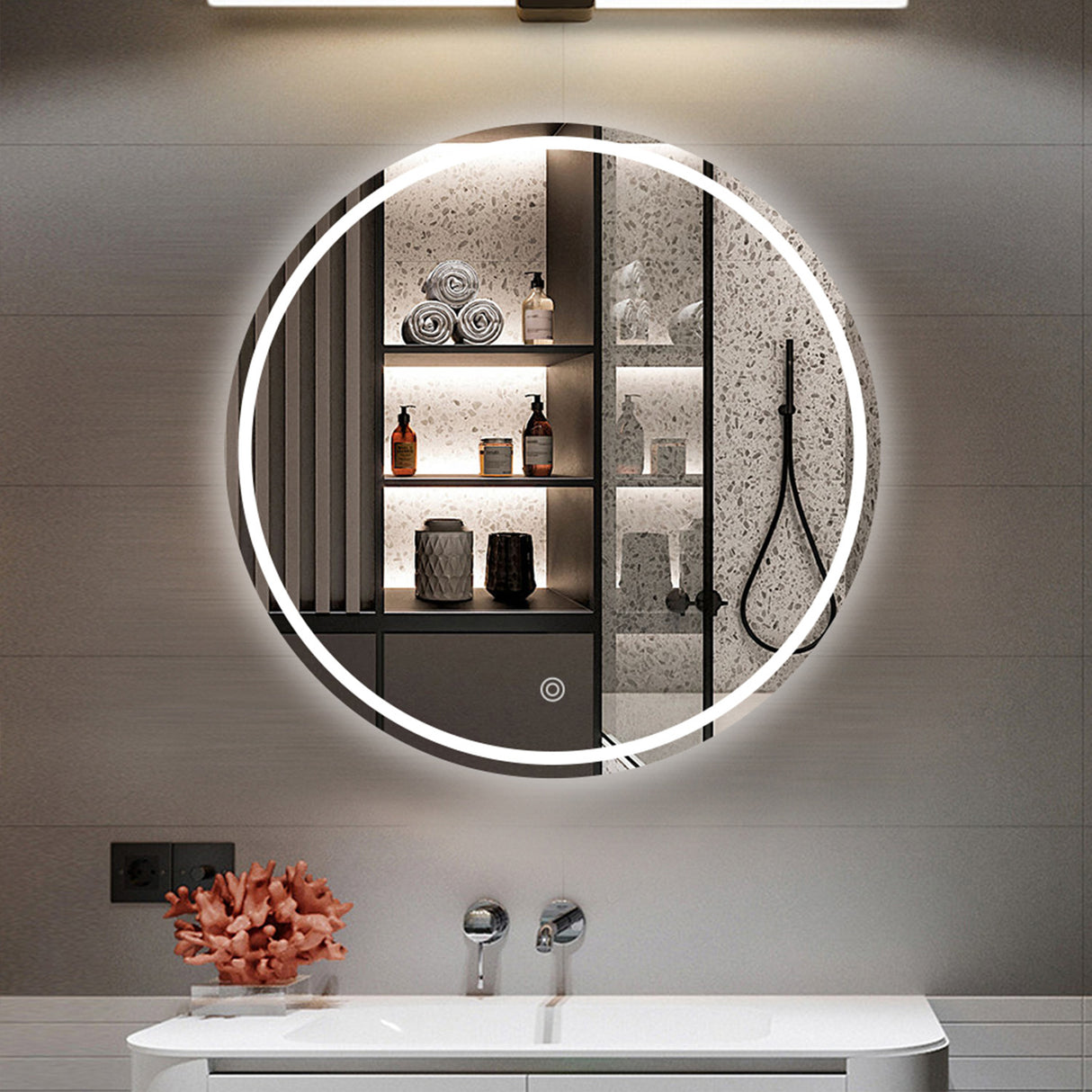 Espejo Led Redondo Moderno 60x60cm Sin Marco - Espejos Decorativos | Bylmo