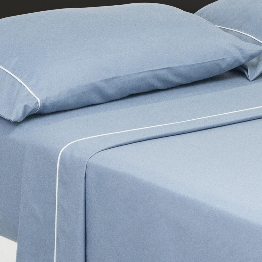 Juego de Sabanas Basic Azul Claro para Cama Queen 160 X 190 Cm Fondo Entero - Sabanas | Bylmo