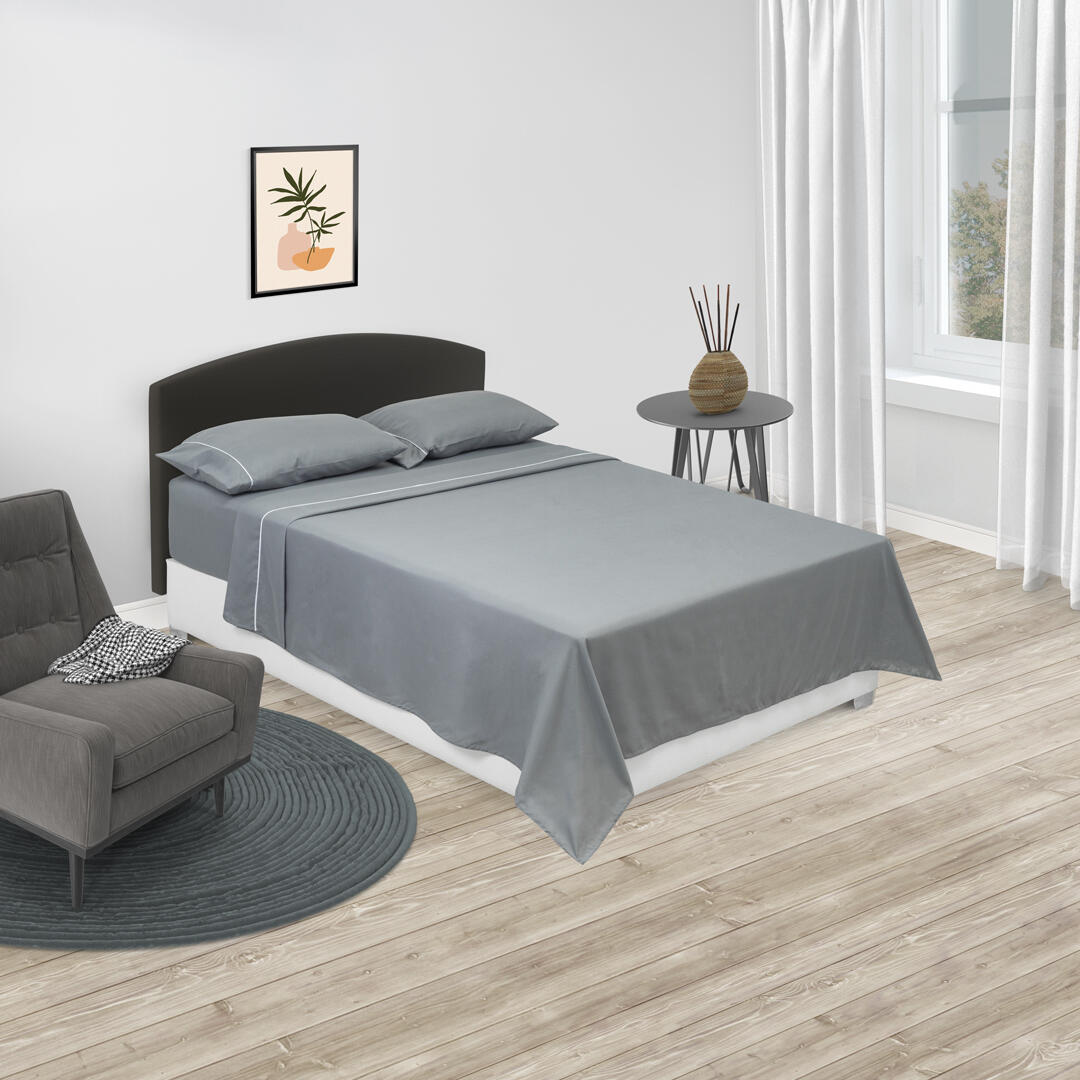Juego de Sabanas Basic Gris Oscuro para Cama Queen 160 X 190 Cm Fondo Entero - Sabanas | Bylmo