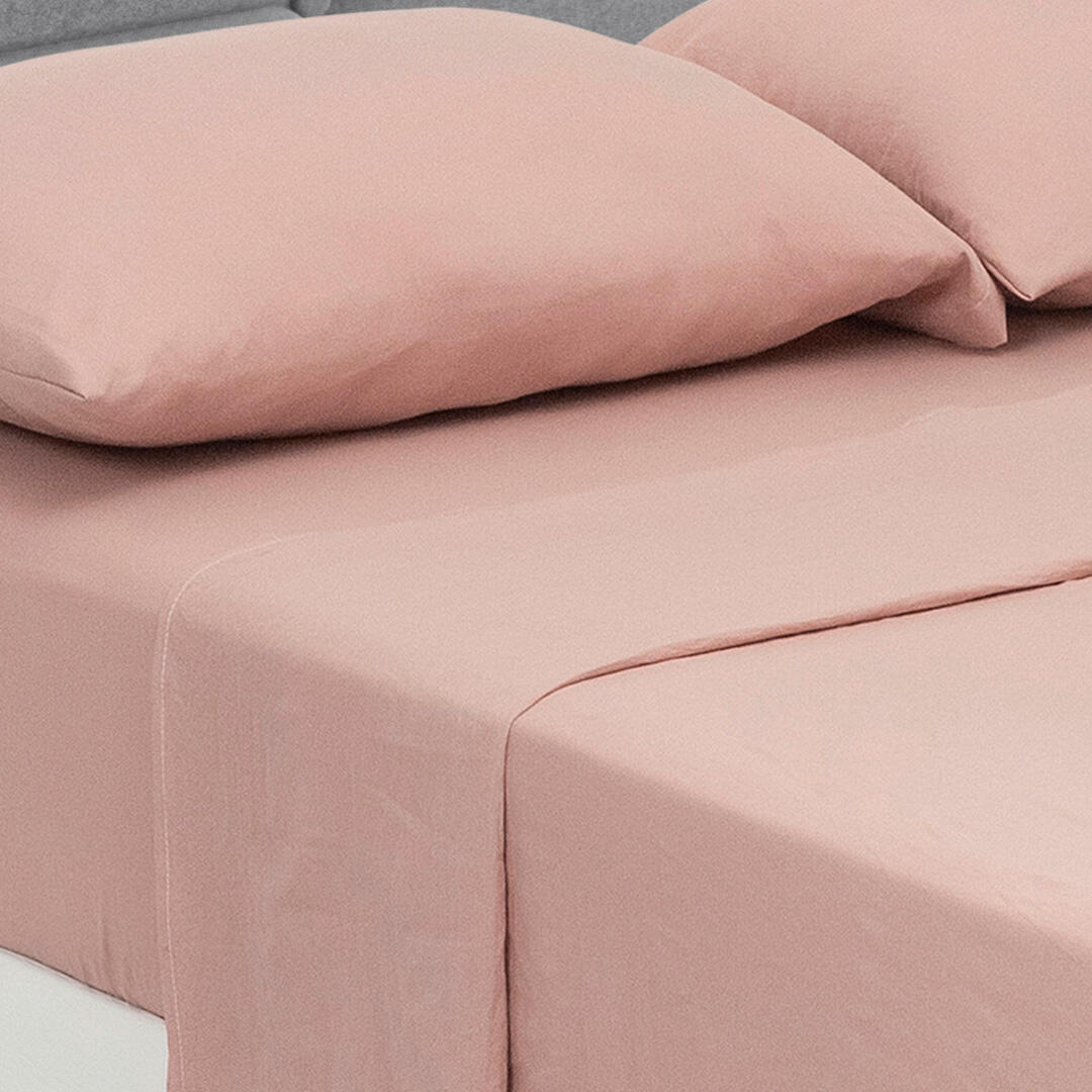 Juego de Sabanas Cotton Sense Palo De Rosa para Cama Queen 160 X 190 Cm Fondo Entero - Sabanas | Bylmo