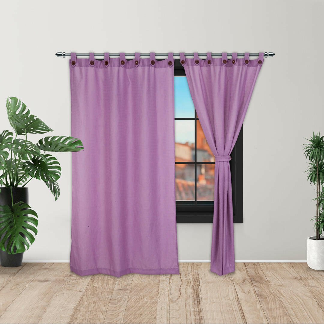 Cortina Ramia Morado 265x215cm Horizontal Botón - Cortinas y Persianas | Bylmo