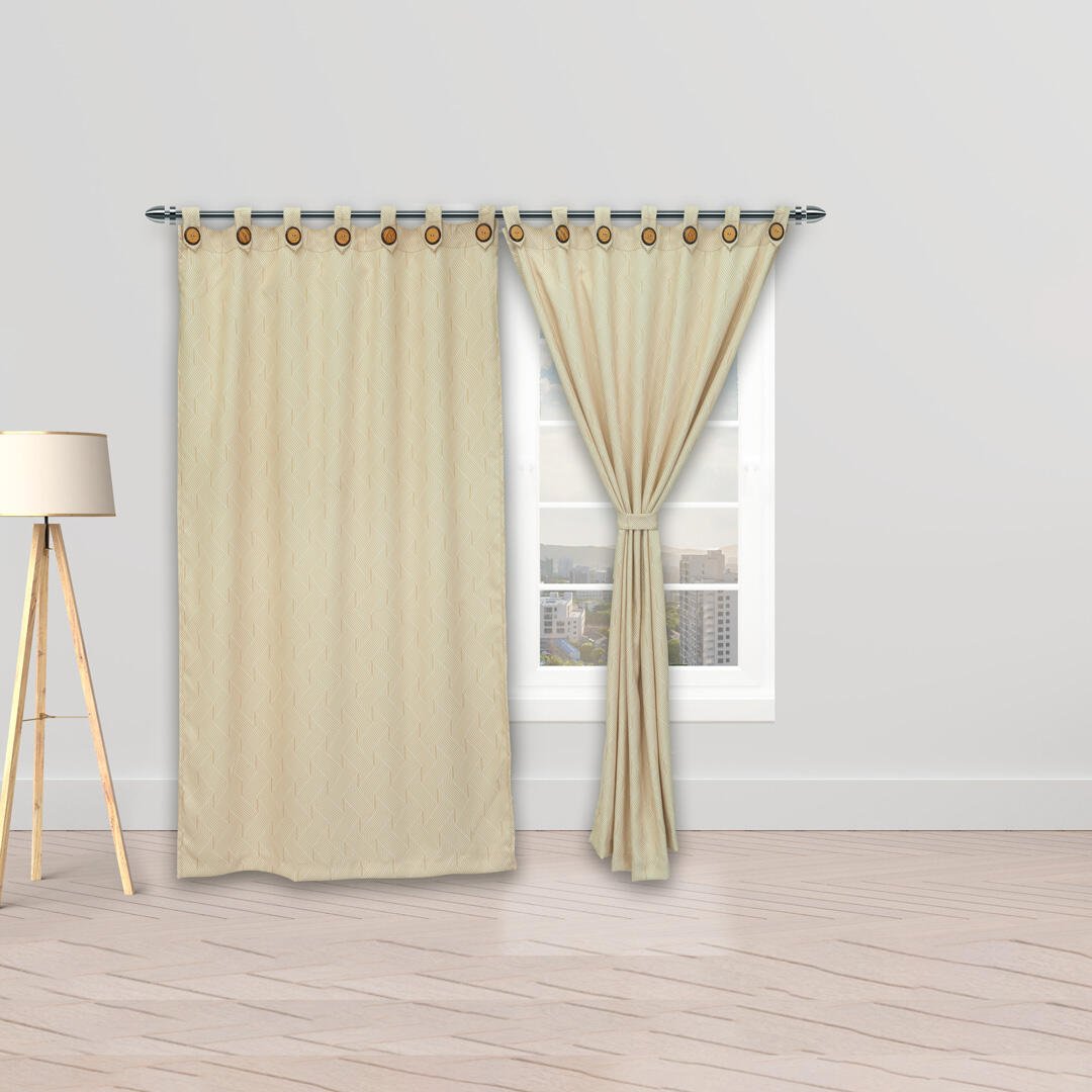 Cortina Blackout Cubista Camel 270x220cm Horizontal Botón - Cortinas y Persianas | Bylmo