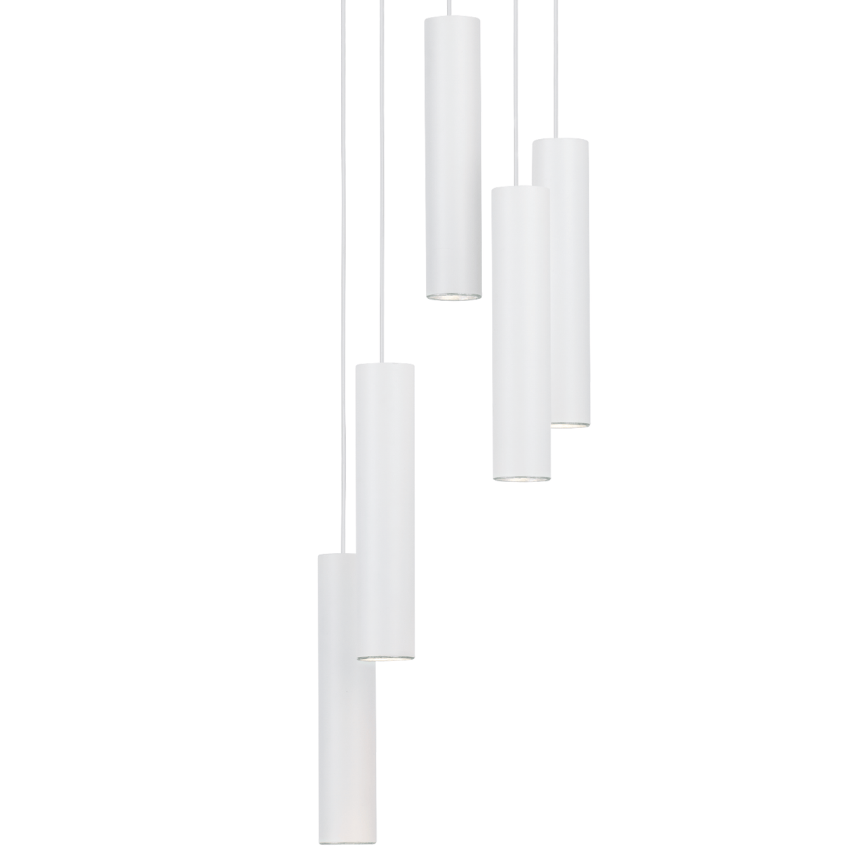 Lámpara Colgante Minimalista Blanco 5 Luces Ajustable LED 35x35x150cm - Iluminacion | Bylmo