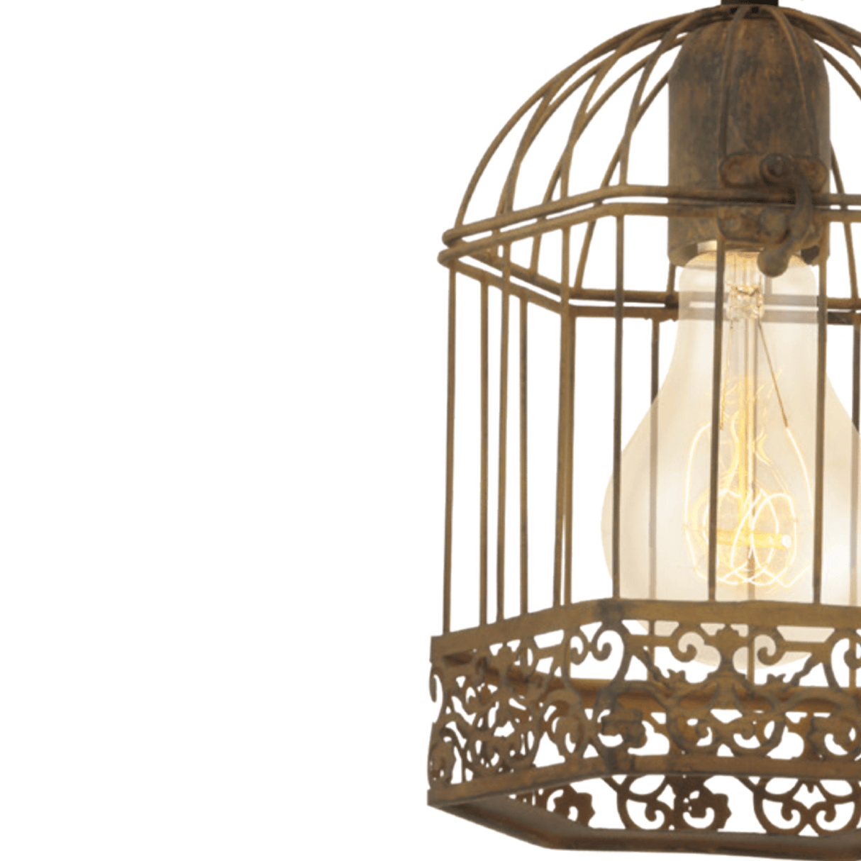 Lámpara Colgante Vintage 1 Luz 14x14cm Café Acero Ajustable - Iluminacion | Bylmo