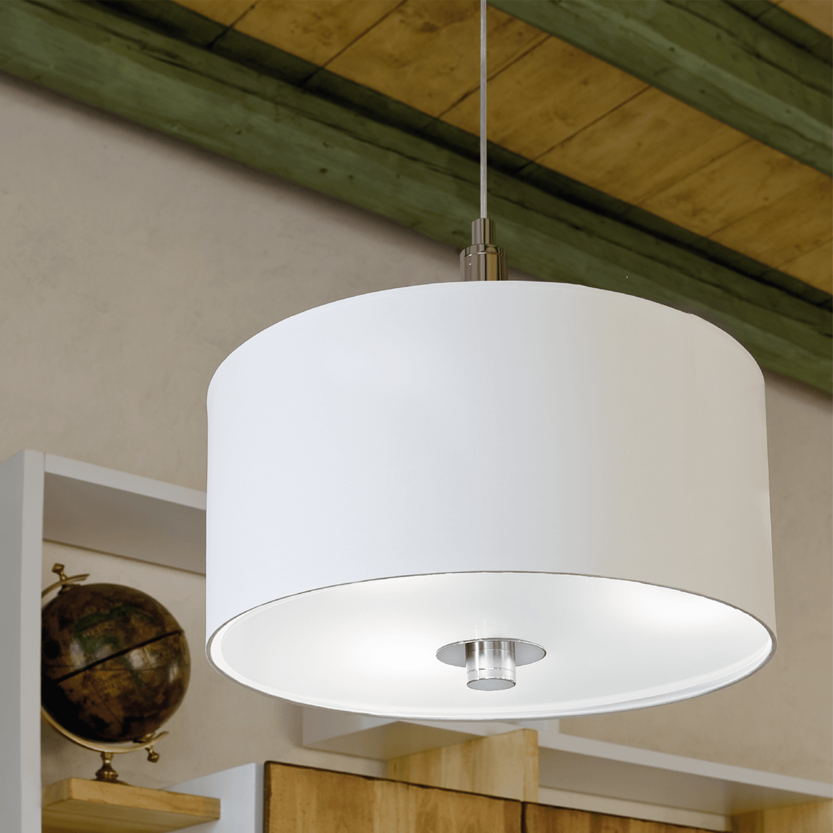 Lámpara Colgante Contemporáneo Beige Diseño Único 43x43x110cm Acero - Iluminacion | Bylmo