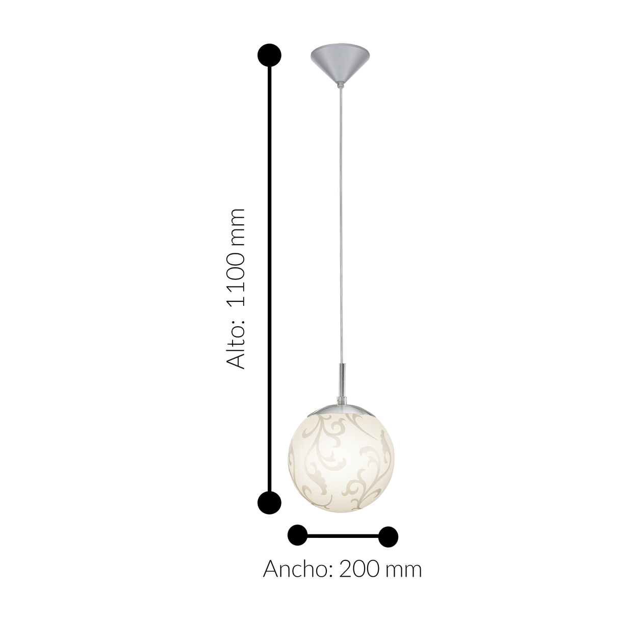 Lámpara Colgante Contemporáneo Gris Acero 1 Luz Ajustable 20x20x110cm - Iluminacion | Bylmo