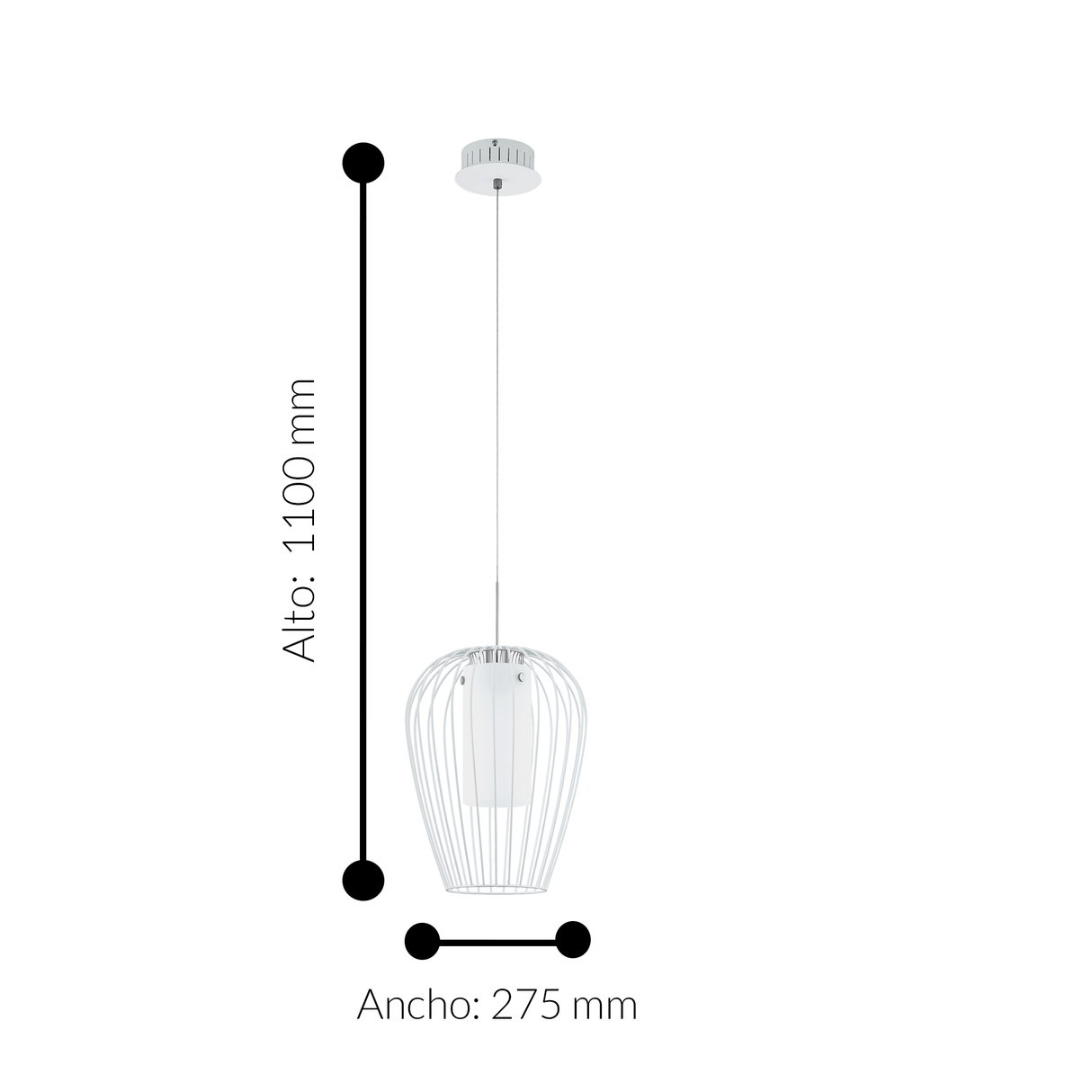 Lámpara Colgante Minimalista 3 Luces Blanca 110V 800 Lm 160 - Iluminacion | Bylmo