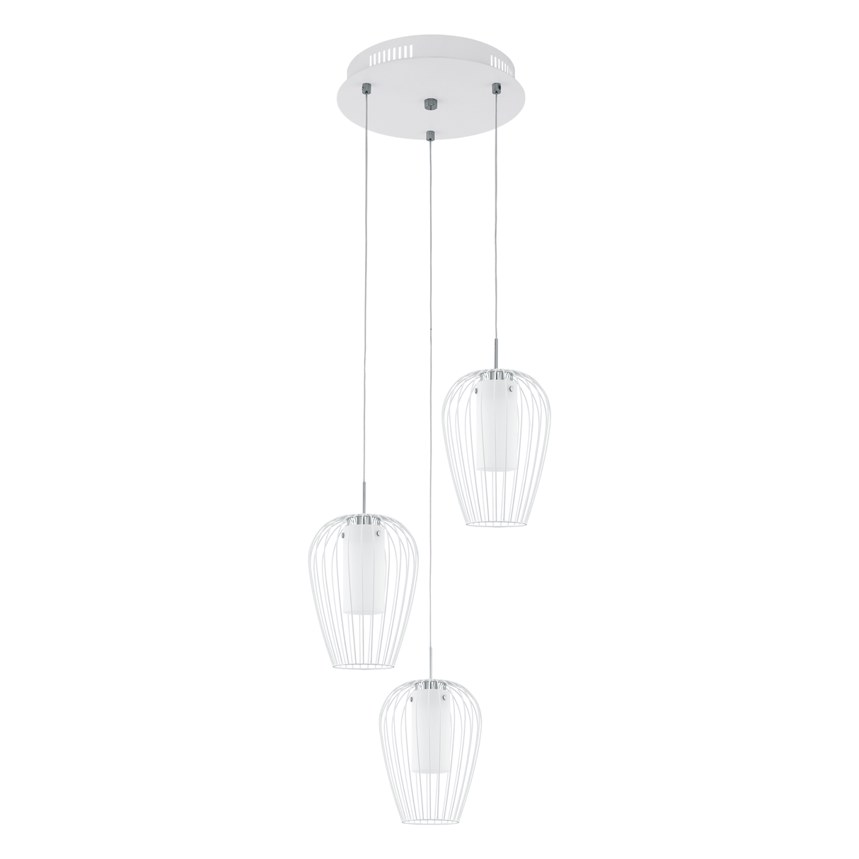 Lámpara Colgante Minimalista 38x38 Blanco Ajustable 110V LED 3 Luces - Iluminacion | Bylmo