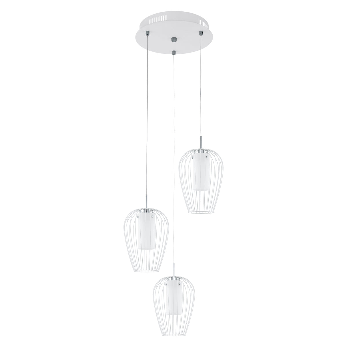 Lámpara Colgante Minimalista 38x38 Blanco Ajustable 110V LED 3 Luces - Iluminacion | Bylmo