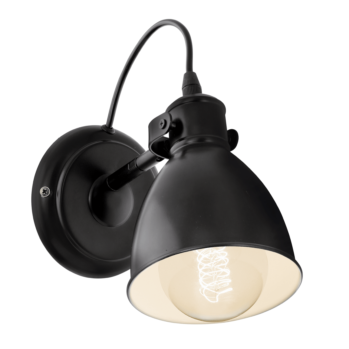 Lámpara de Pared Rústico ACERO 12x19cm Negro 1 Foco - Iluminacion | Bylmo