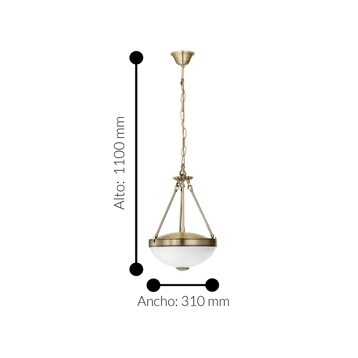 Lámpara Colgante Clásico Dorado Ajustable 1100 Lúmens - Iluminacion | Bylmo