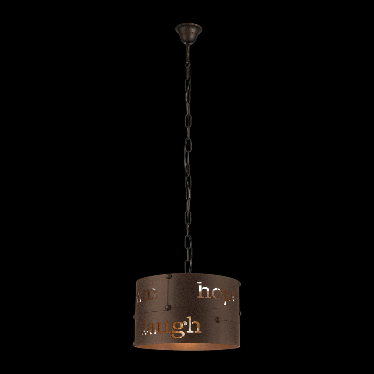 Lámpara Colgante Rústico 1 Luz 32x32x110cm Cafe Ajustable. - Iluminacion | Bylmo