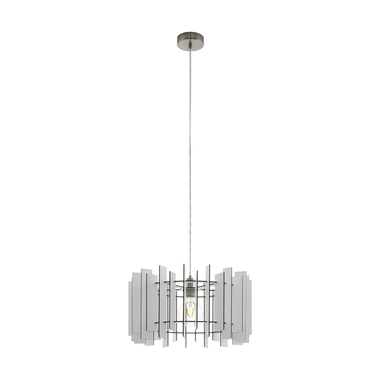 Lámpara Colgante Rústico 44x44x110 Blanco Madera - Iluminacion | Bylmo