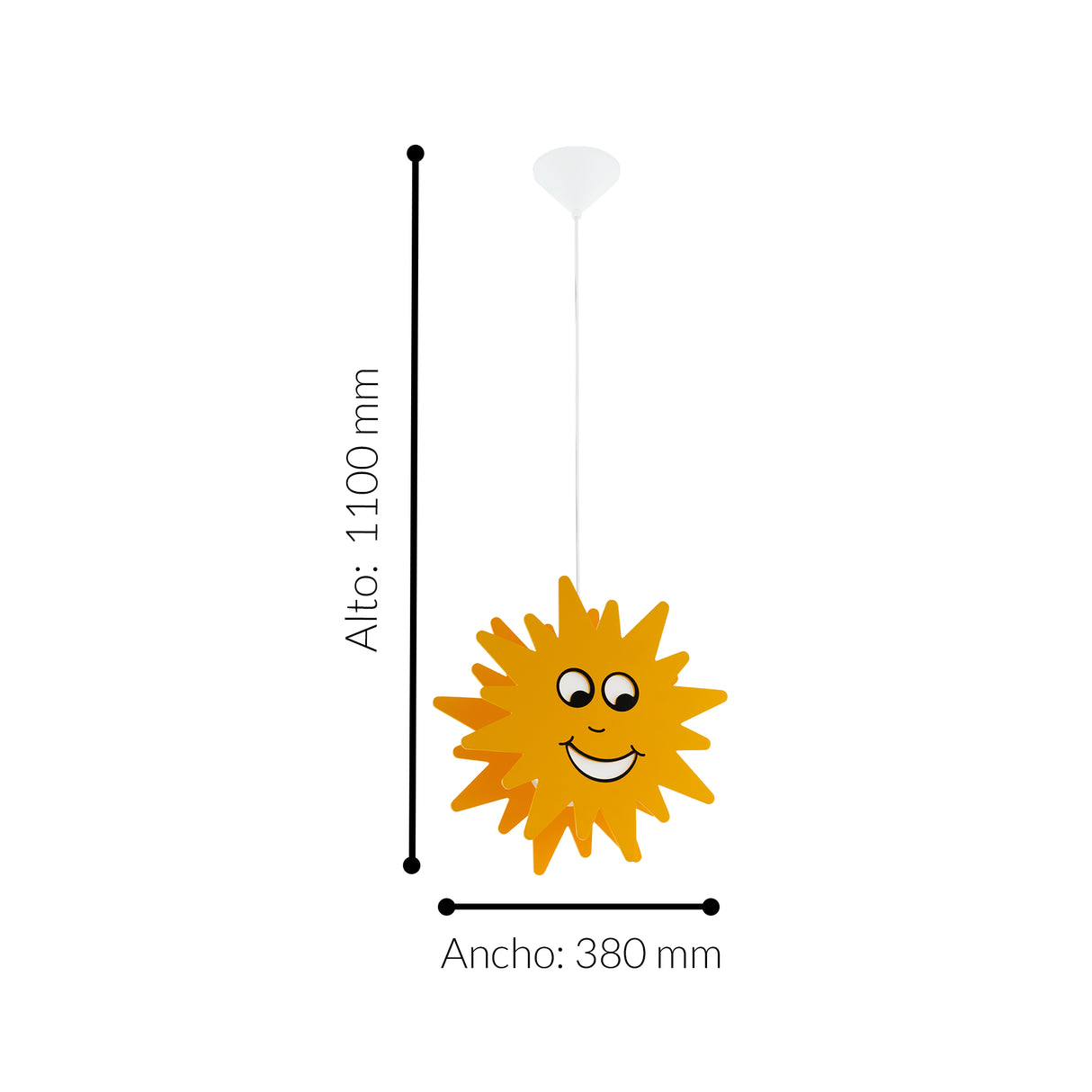Lámpara Colgante Tropical Dorado Ajustable 1 Luz 38x38x110cm 0.82kg - Iluminacion | Bylmo