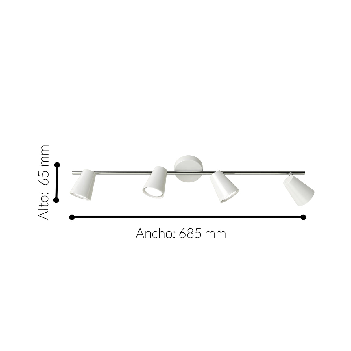 Spot de Iluminación Industrial 6x68 Blanco Acero Apto Exterior. - Iluminacion | Bylmo