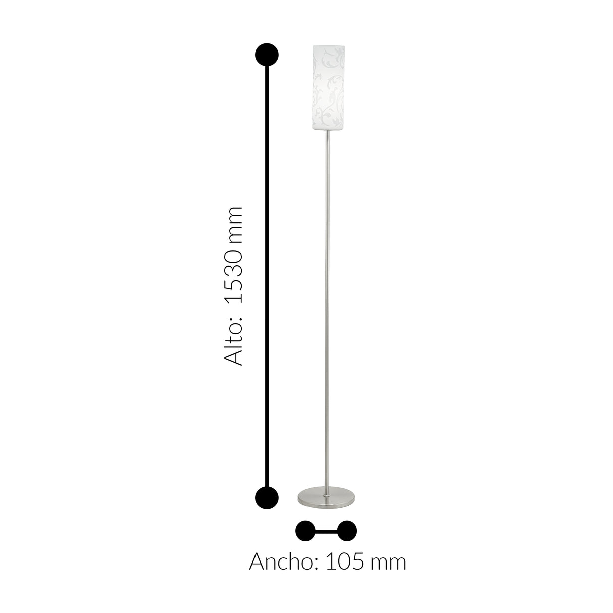 Lámpara de Piso Contemporáneo Gris Acero 11x11x153cm Iluminación Ambiente LED - Iluminacion | Bylmo