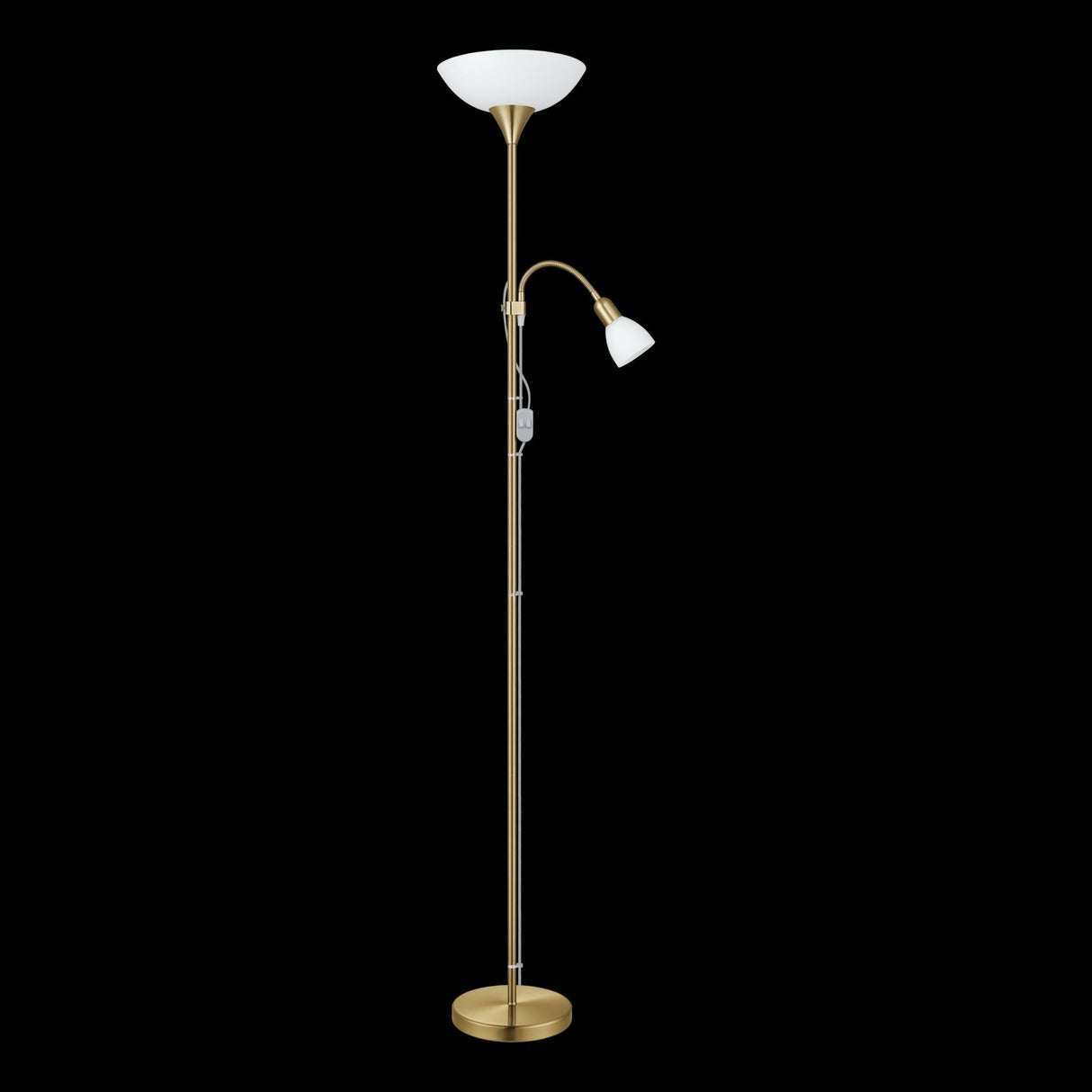 Lámpara de Piso Clásico Dorado 2 Luces 178cm Diseño Clásico Acero - Iluminacion | Bylmo
