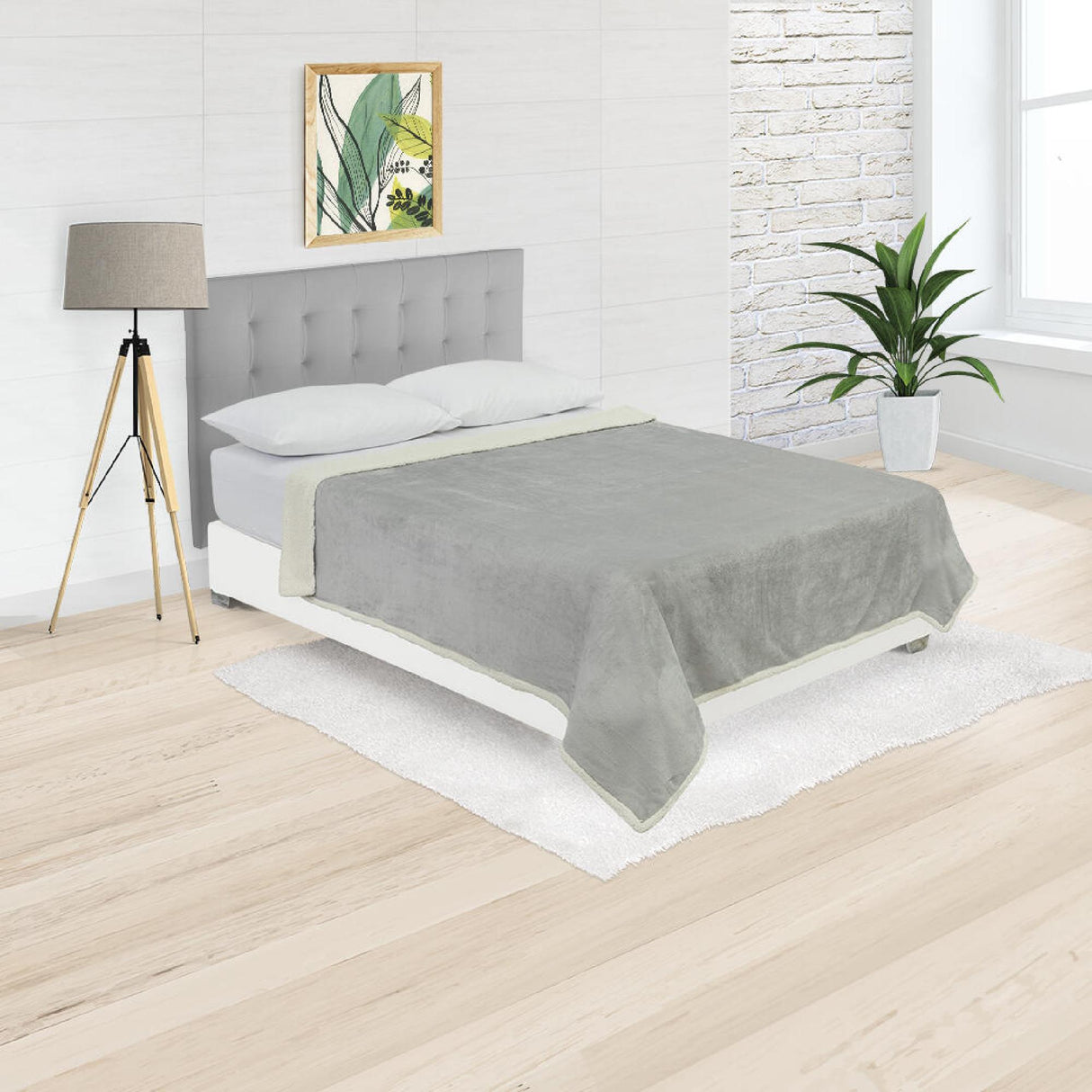 Cobija Ovejera Cibraja Gris 180x190cm Fondo Entero - Cobijas y Mantas | Bylmo