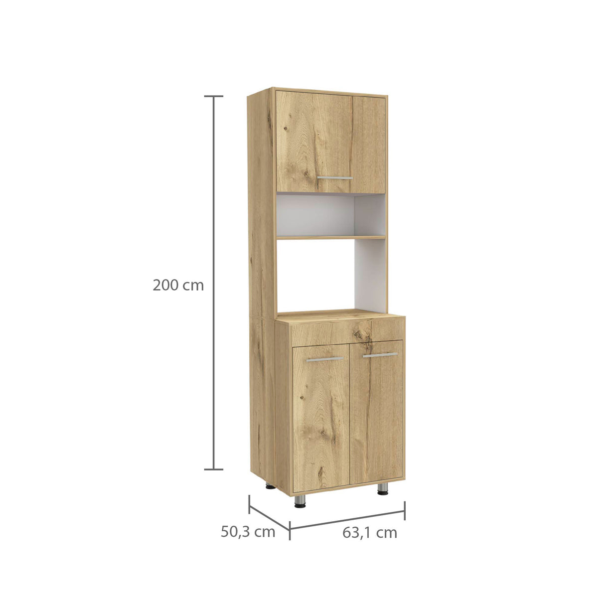 Alacena Orion Duna y Blanco 50.3x200cm con Un Cajón - Alacenas y Muebles Microondas | Bylmo