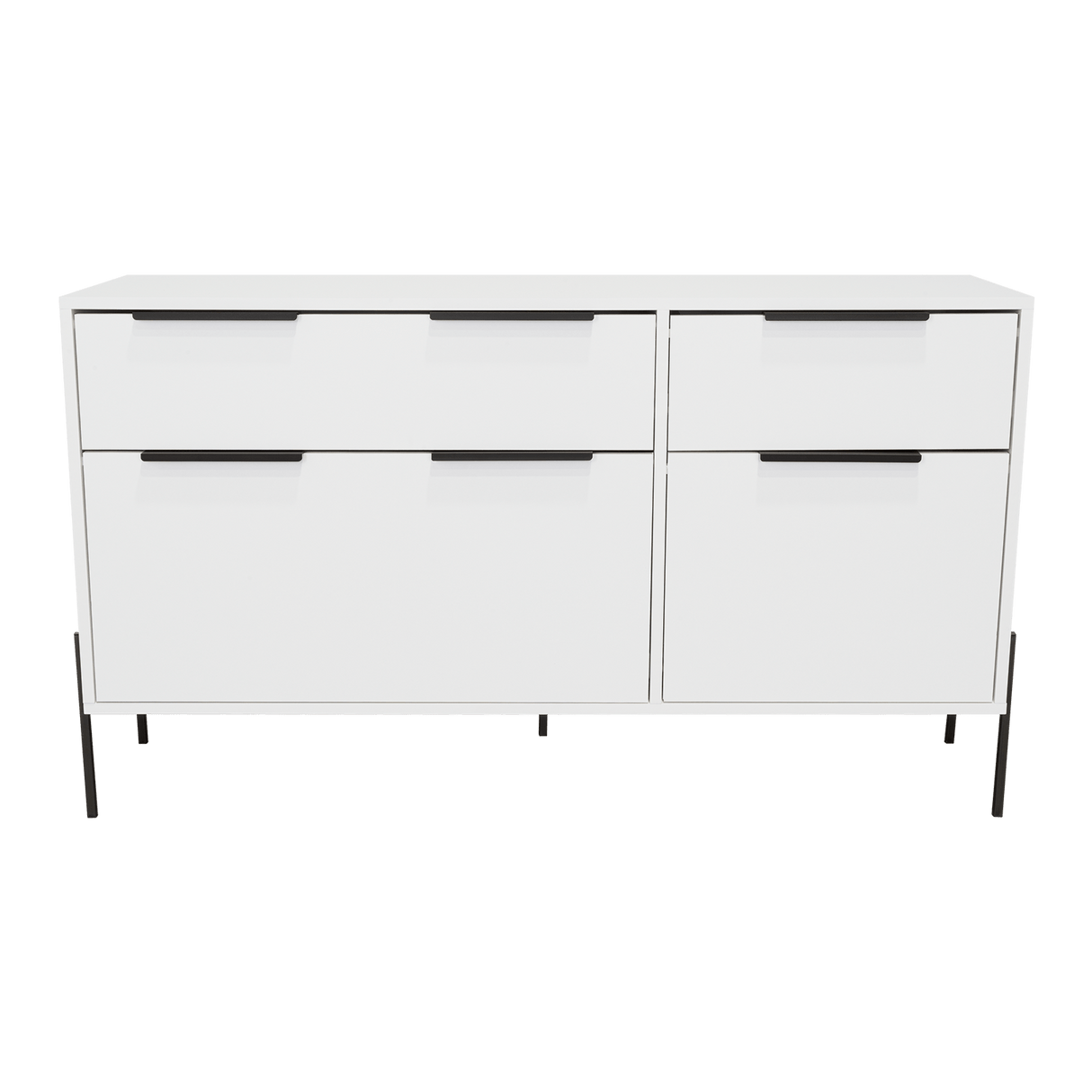 Cómoda White Collection Blanco 122.6x69cm con Cuatro Cajones - Cajoneras y Comodas | Bylmo