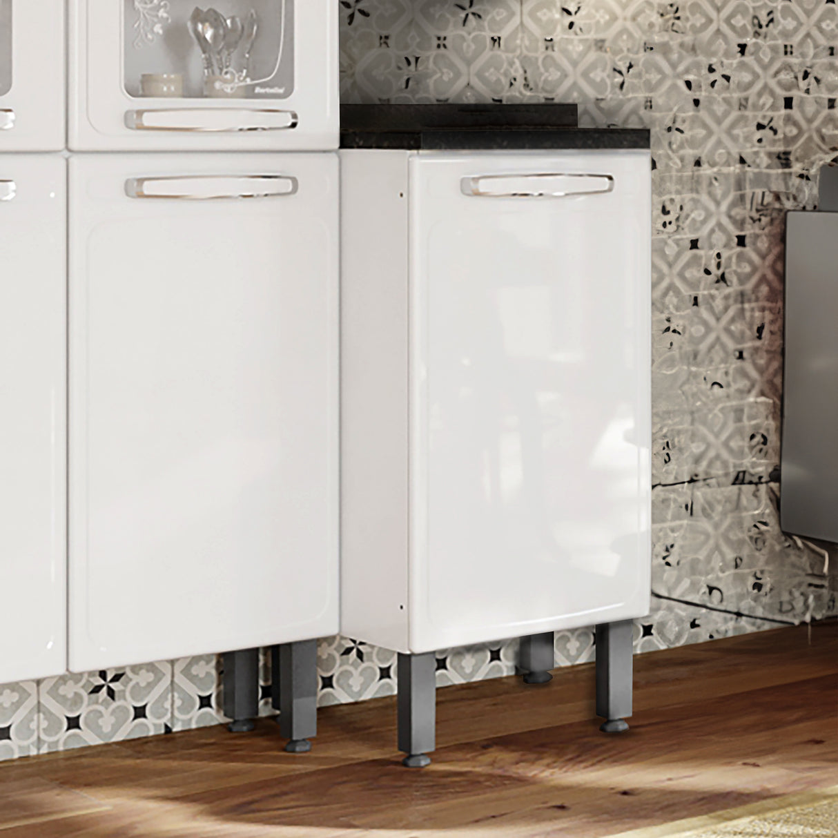 Mueble Inferior de Cocina Blanco 40x89cm Con Mesón - Muebles Inferiores | Bylmo