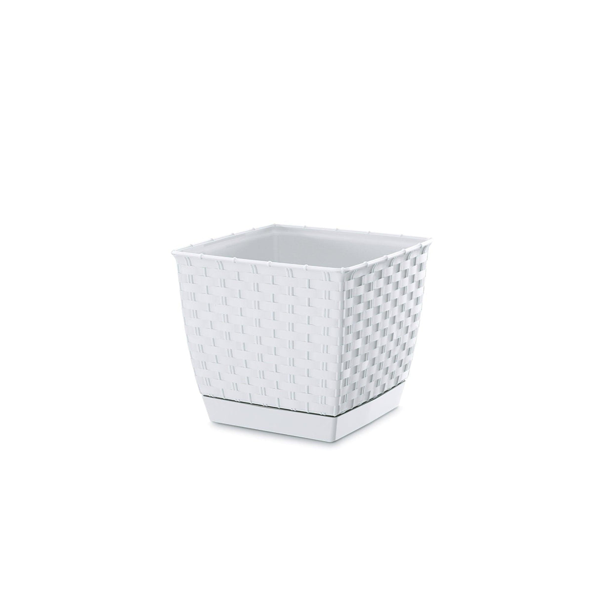 Matera Ratolla Square Blanco 19x15.9cm Cuadrada De Escritorio - Materas y Macetas | Bylmo