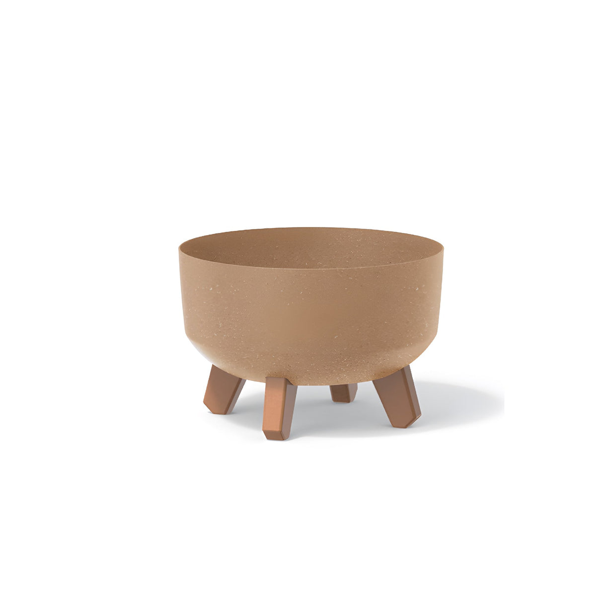 Matera Gracia Round Low Eco Wood Cafe Claro 23.5x15.5cm Cónica Tradicionales De Piso - Materas y Macetas | Bylmo
