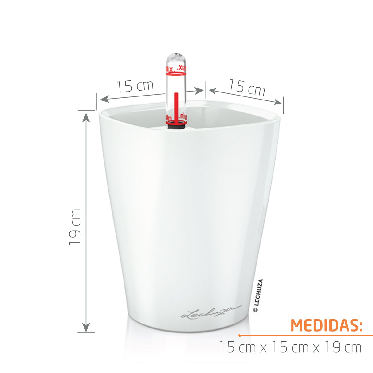 Matera Deltini Blanco 15x19cm Cónica De Escritorio Con Sistema de Riego Automático - Materas y Macetas | Bylmo
