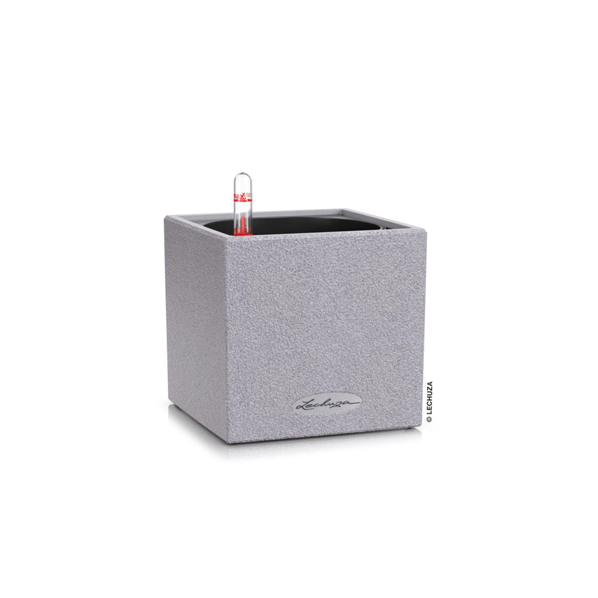 Matera Canto Gris Piedra 14x13.5cm Cuadrada De Escritorio Con Sistema de Riego Automático - Materas y Macetas | Bylmo