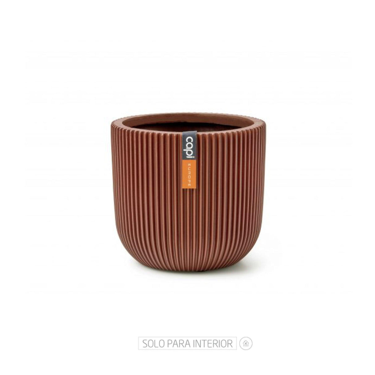 Matera Conic Round Groove Rojo 14x13cm Cónica De Escritorio - Materas y Macetas | Bylmo