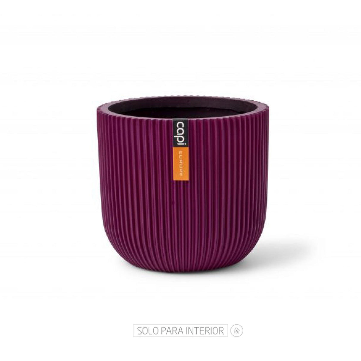 Matera Conic Round Groove Morado 17x15cm Cónica De Escritorio - Materas y Macetas | Bylmo