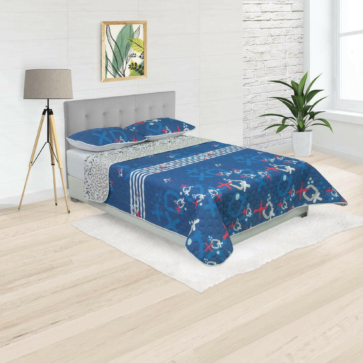 Cubrelecho Doble Faz Convex Azul Oscuro Para Cama Doble 140 X 190 Cm de Signos - Tendidos y Cubrelechos | Bylmo