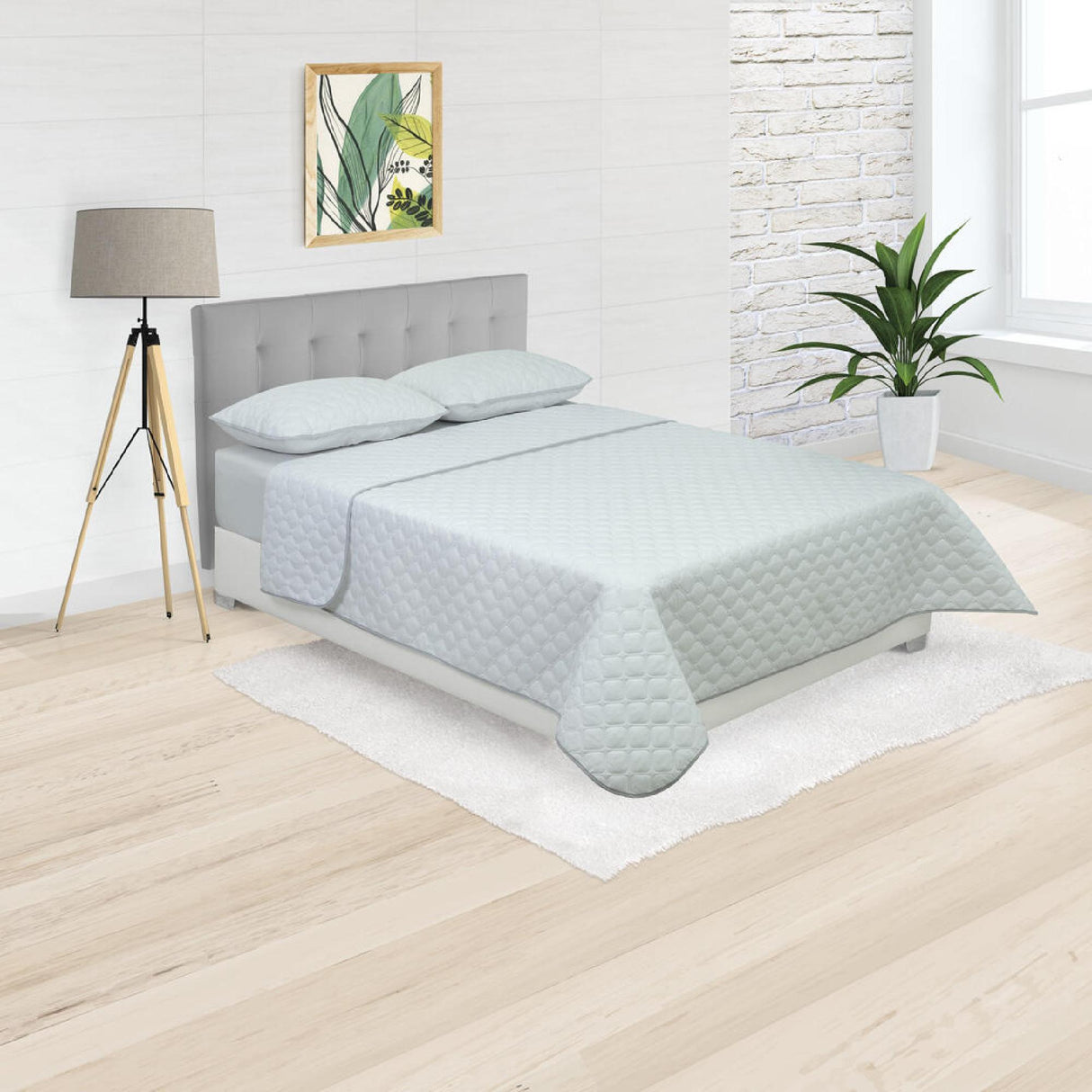 Cubrelecho Doble Faz Convex Blanco Para Cama Doble 140 X 190 Cm Fondo Entero - Tendidos y Cubrelechos | Bylmo
