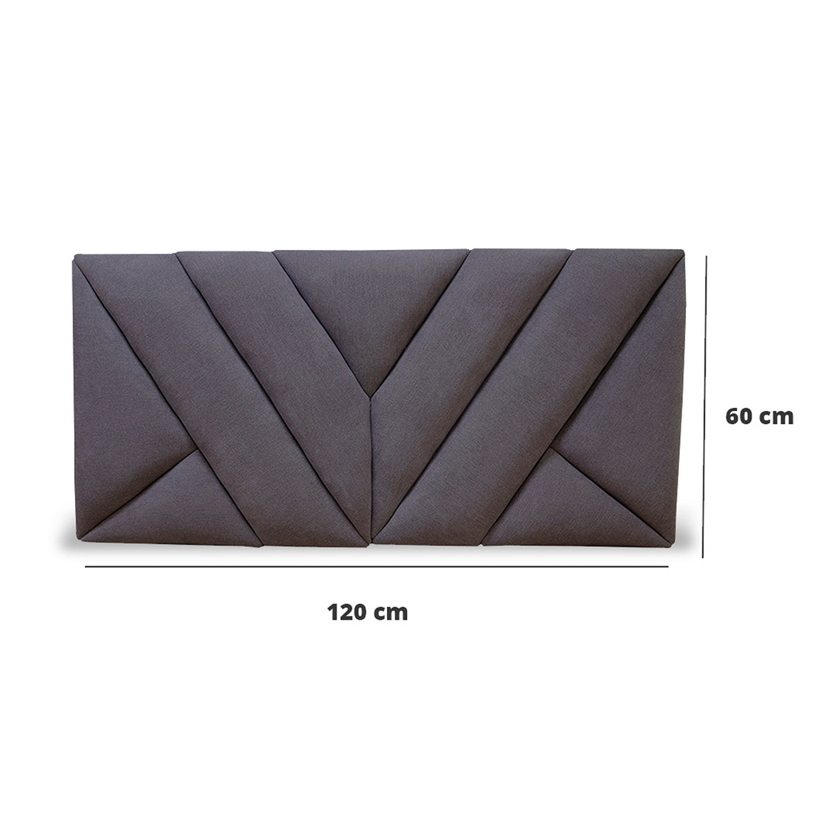 Cabecero Hug Gris Oscuro 120x60cm en la Pared Para Cama Semidoble - Cabeceros | Bylmo