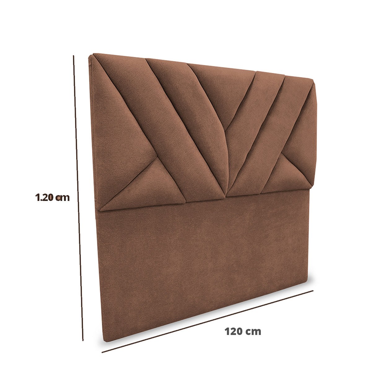 Cabecero Hug Marron 120x115cm a la Estructura de la Cama Para Cama Semidoble - Cabeceros | Bylmo