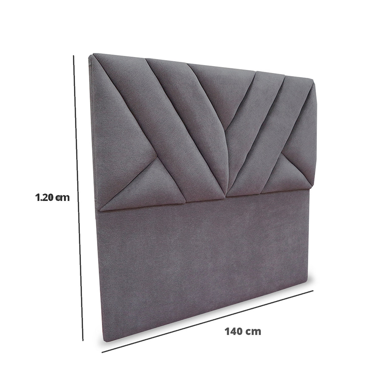 Cabecero Hug Gris Oscuro 140x115cm a la Estructura de la Cama Para Cama Doble - Cabeceros | Bylmo