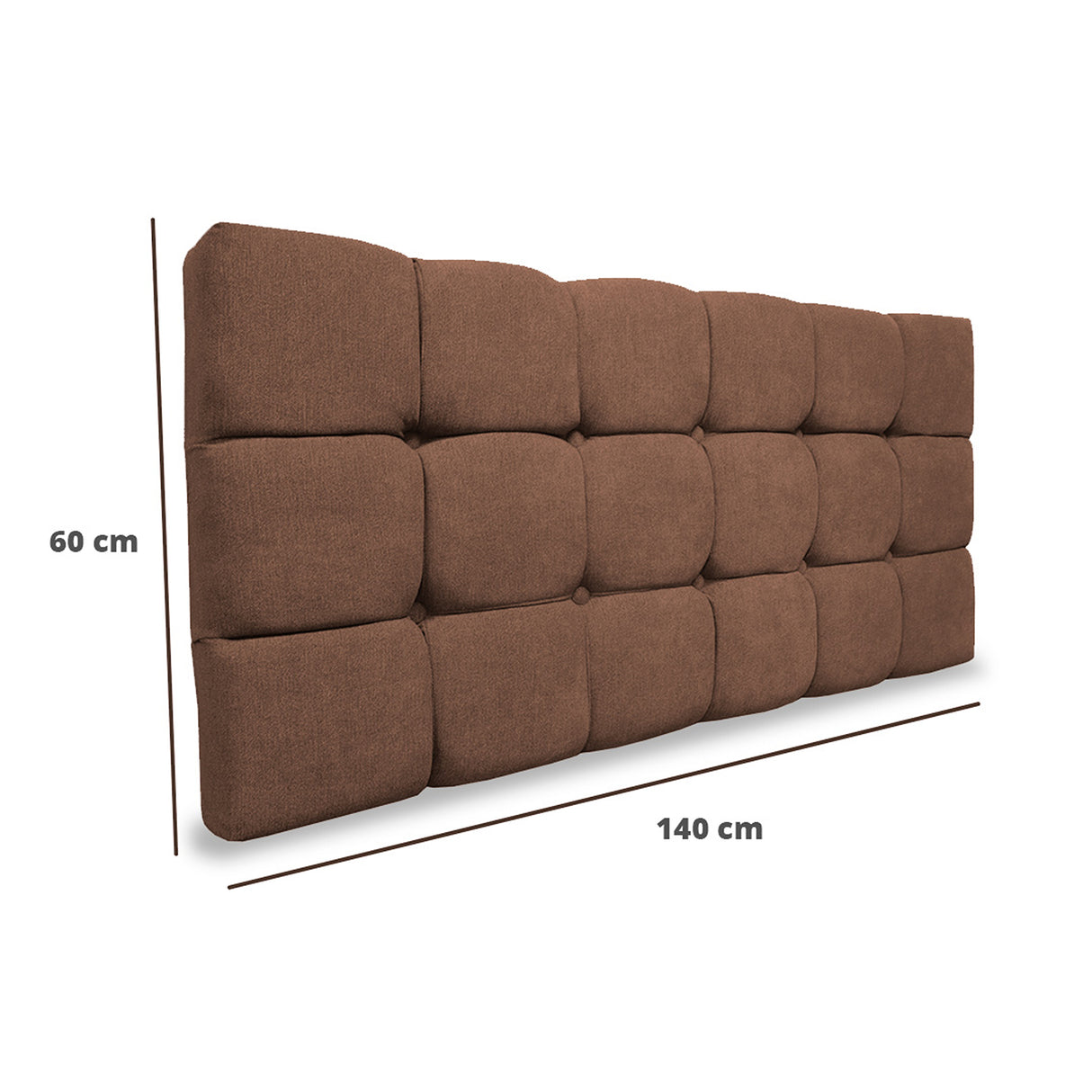 Cabecero Michel Marron 140x60cm en la Pared Para Cama Doble - Cabeceros | Bylmo