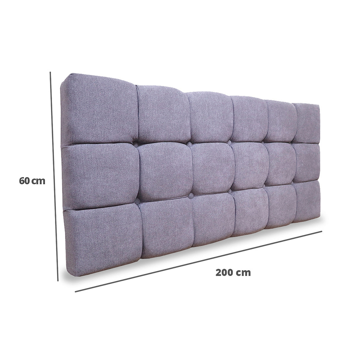 Cabecero Michel Gris Claro 200x60cm en la Pared Para Cama King - Cabeceros | Bylmo