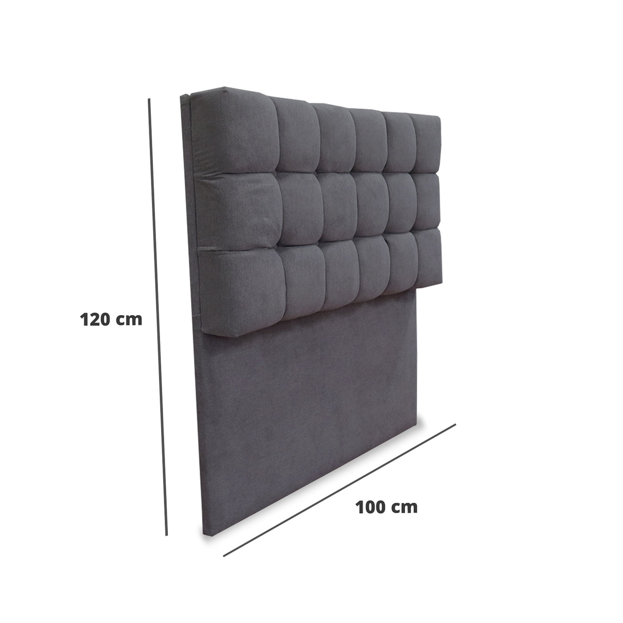 Cabecero Michel Gris Oscuro 100x115cm a la Estructura de la Cama Para Cama Sencilla - Cabeceros | Bylmo