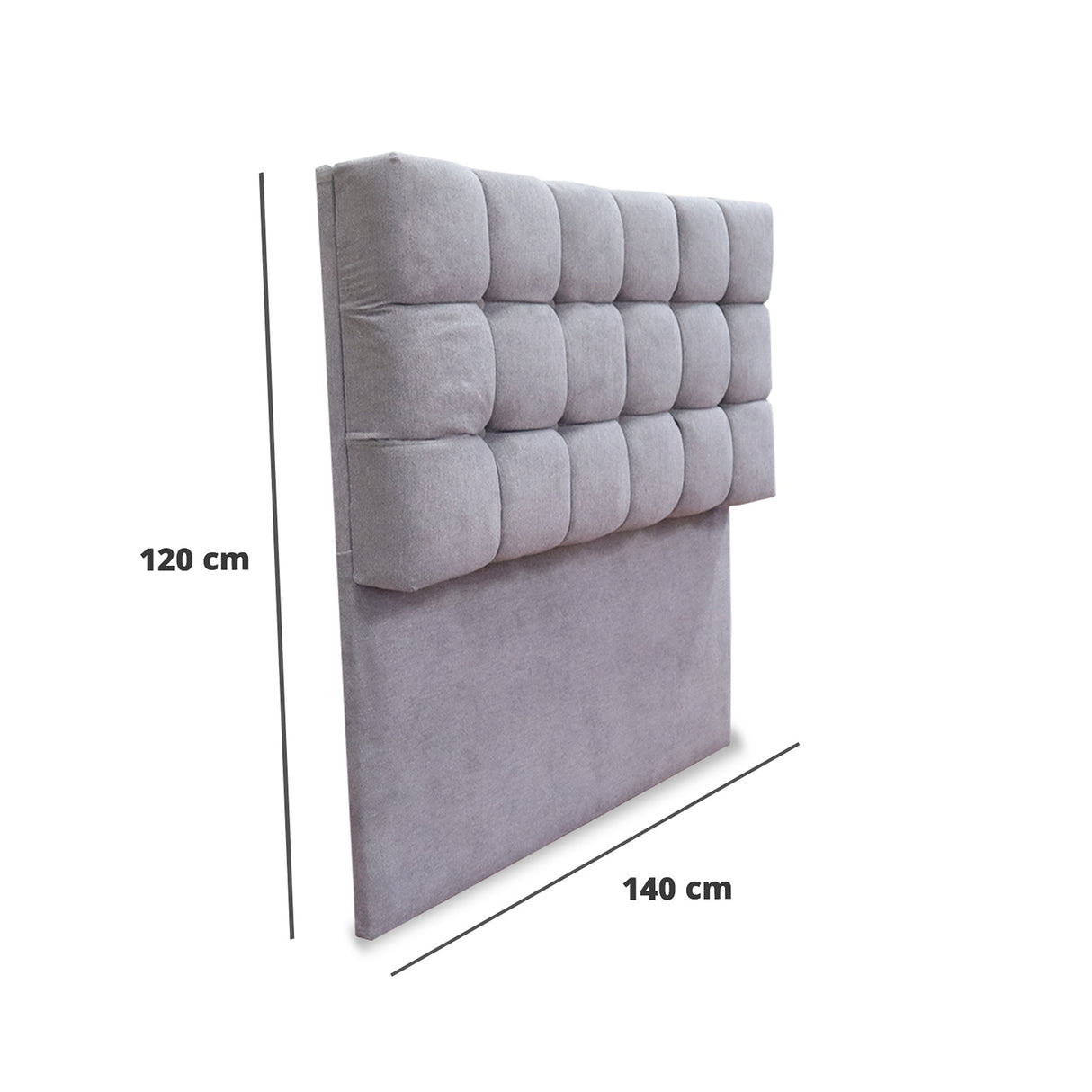 Cabecero Michel Gris Claro 140x115cm a la Estructura de la Cama Para Cama Doble - Cabeceros | Bylmo