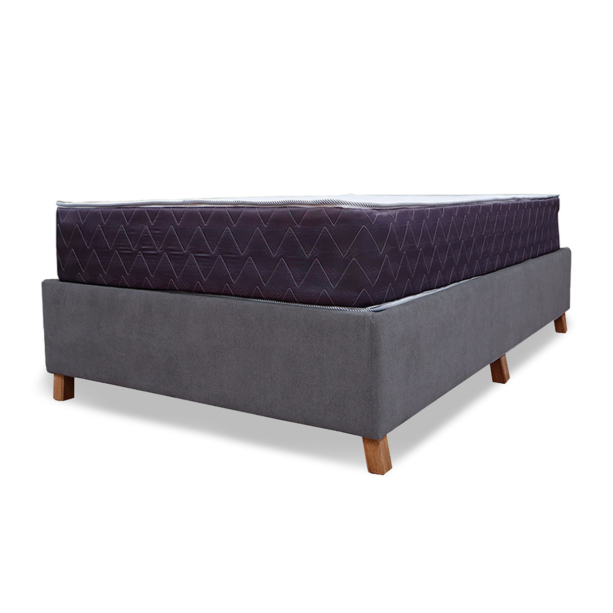 Combo Base Cama y Colchón Coleccion 1 Gris Oscuro y Cenizo Blanco Sencillo 100 X 190 Cm - Camas | Bylmo