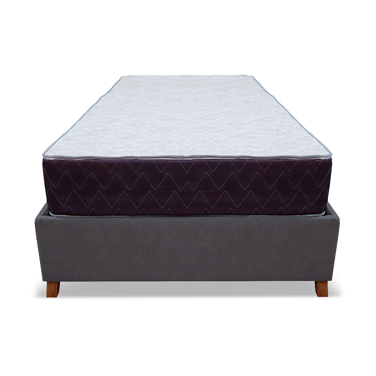 Combo Base Cama y Colchón Coleccion 1 Gris Oscuro y Cenizo Blanco Semidoble 120 X 190 Cm - Camas | Bylmo
