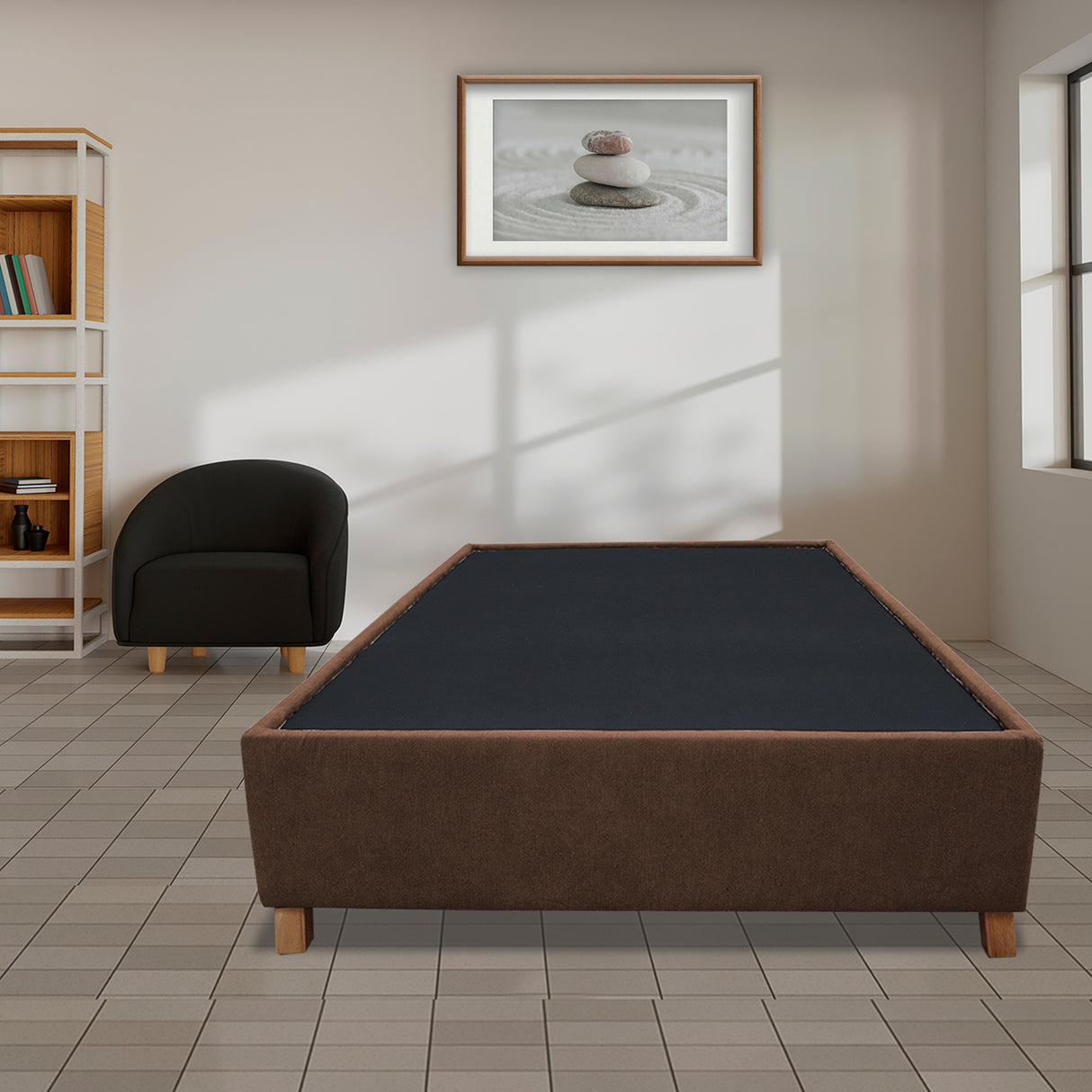 Base Cama Coleccion 1 Marron Sencillo 100 X 190 Cm Con Patas - Camas | Bylmo