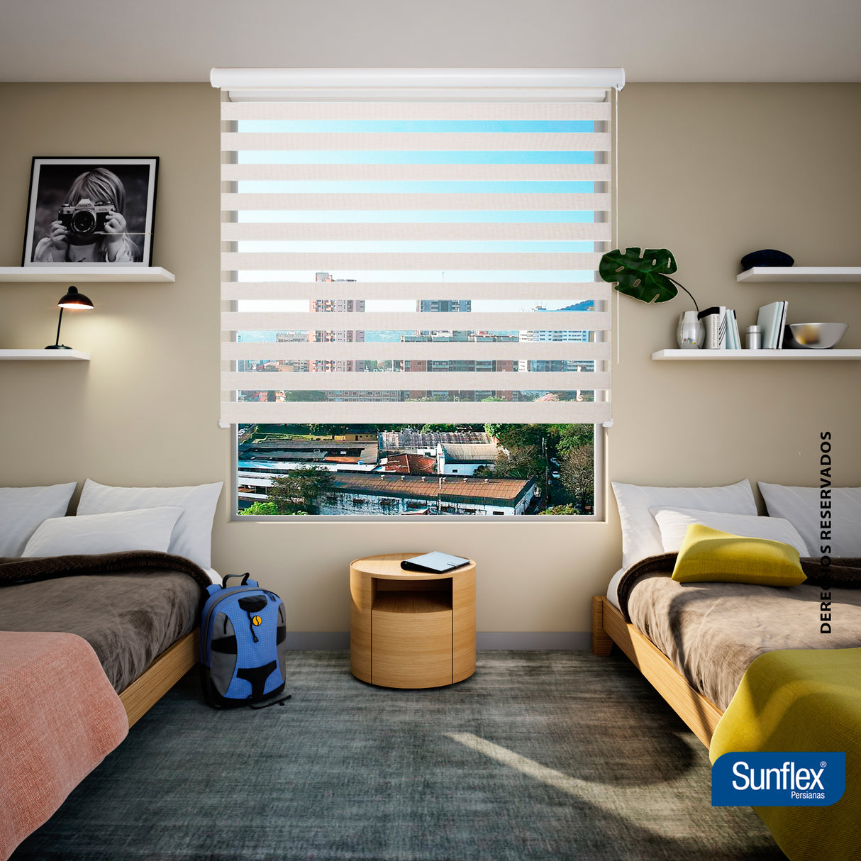 Cortina Roller Duo Arena 180x170cm de Tubo - Cortinas y Persianas | Bylmo