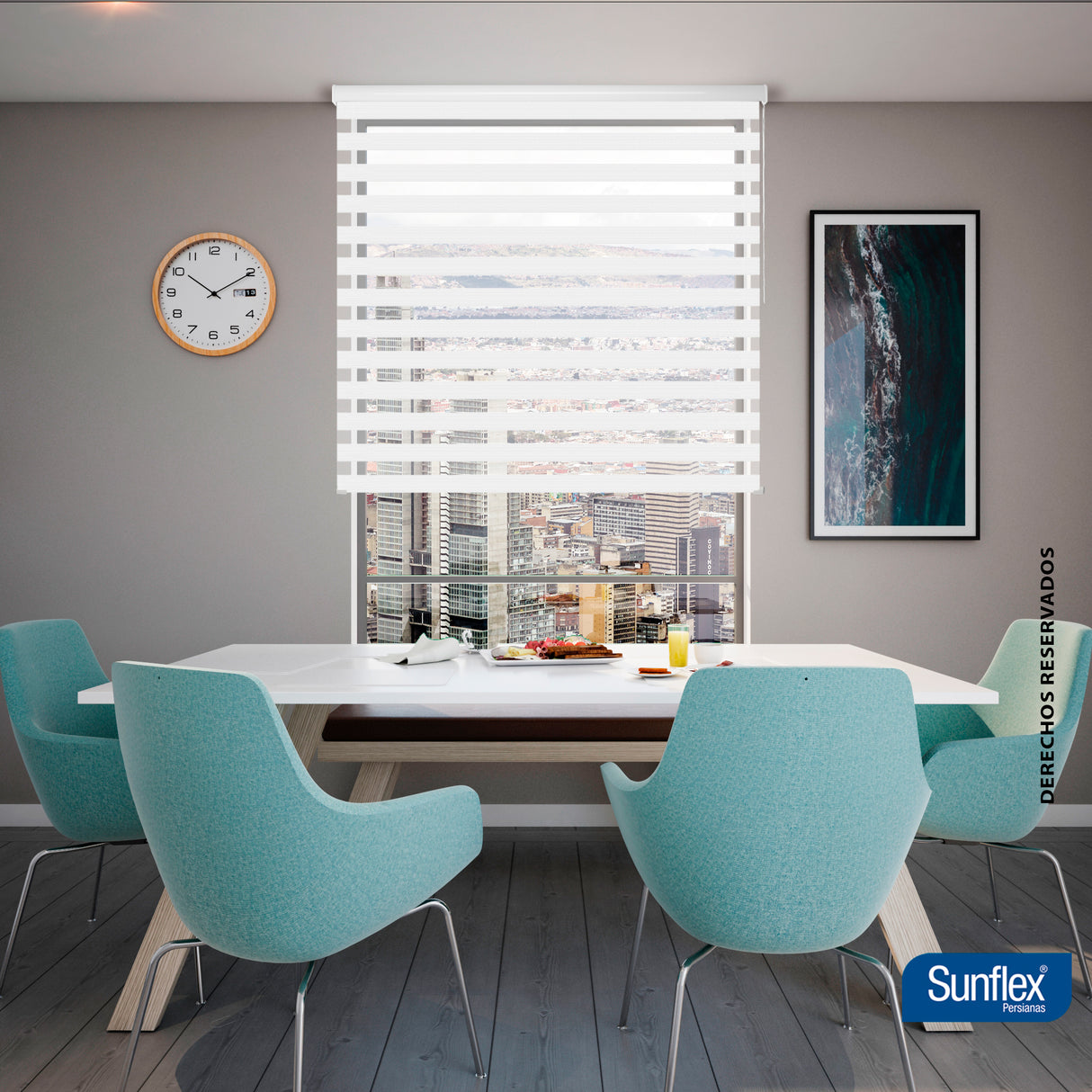 Cortina Roller Duo Blanco Style 180x170cm de Tubo - Cortinas y Persianas | Bylmo