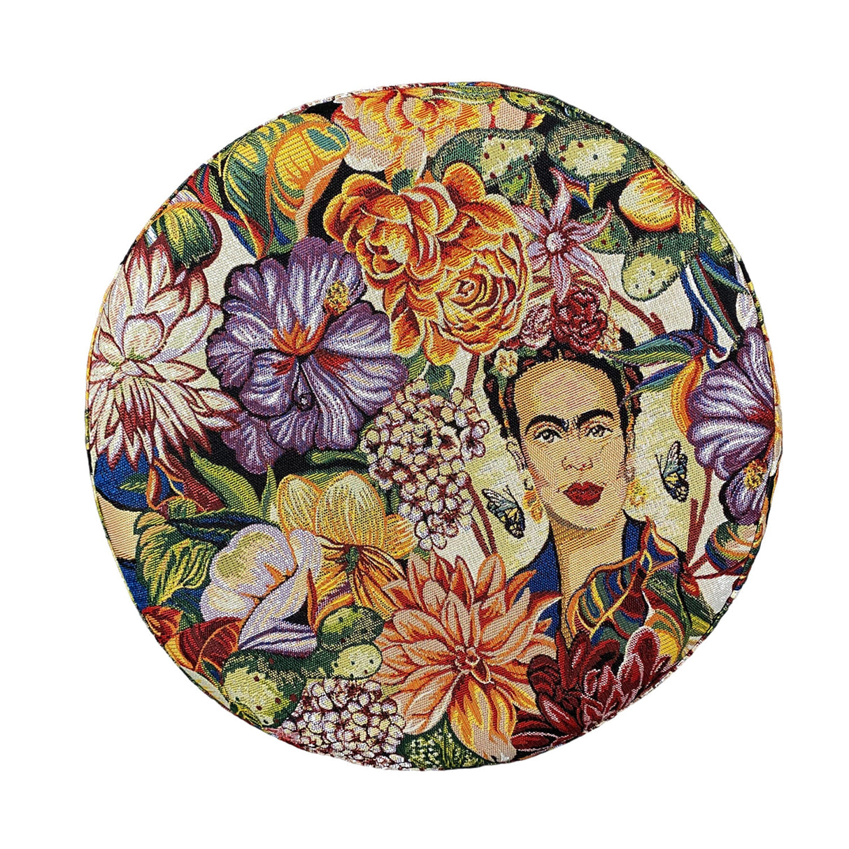 Puff Frida Multicolor 40x40cm Circular - Sillas y Butacos | Bylmo