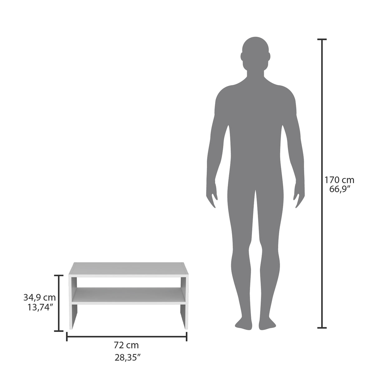 Zapatero Horizontal Silpa Blanco 72x34.9cm Apilable de Dos Niveles - Zapateros | Bylmo