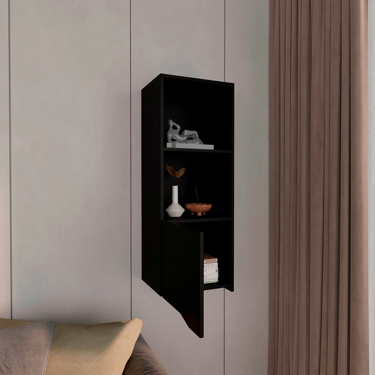 Mueble Auxiliar Rectangular Obregon Wengue 41x110cm Flotante - Repisas y Percheros | Bylmo