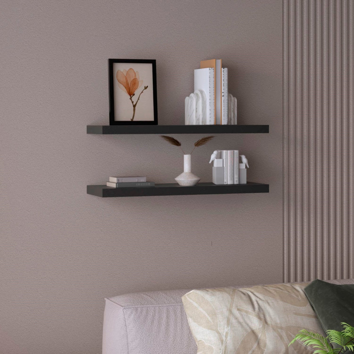 Set x 2 Repisas Rectangular Wengue 80x3.8cm Flotante - Repisas y Percheros | Bylmo